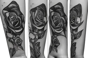 Ace of spades on fire with a wilting rose tattoo idea