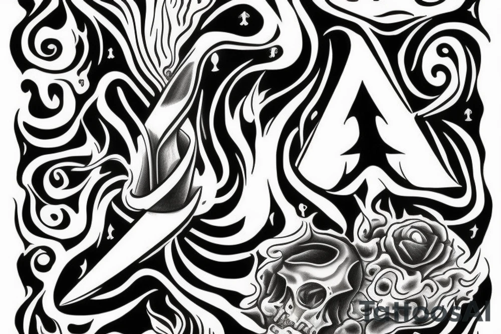 Ace of spades on fire tattoo idea