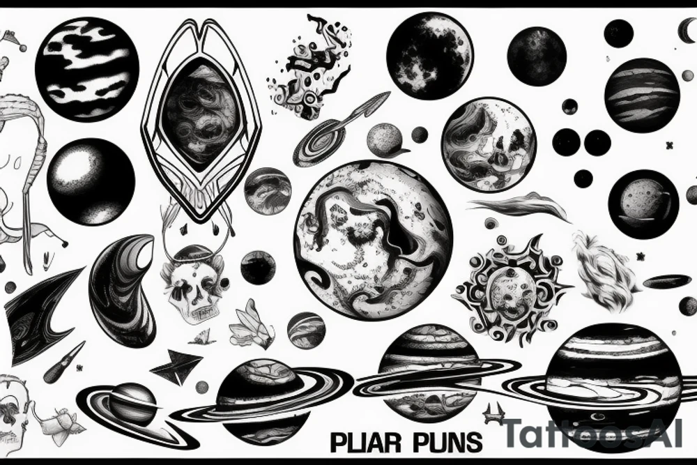 Planets and Hipócrates tattoo idea