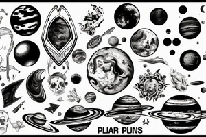 Planets and Hipócrates tattoo idea