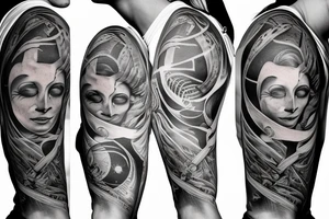 Medicine and planets tattoo idea