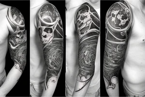 Medicine and planets tattoo idea