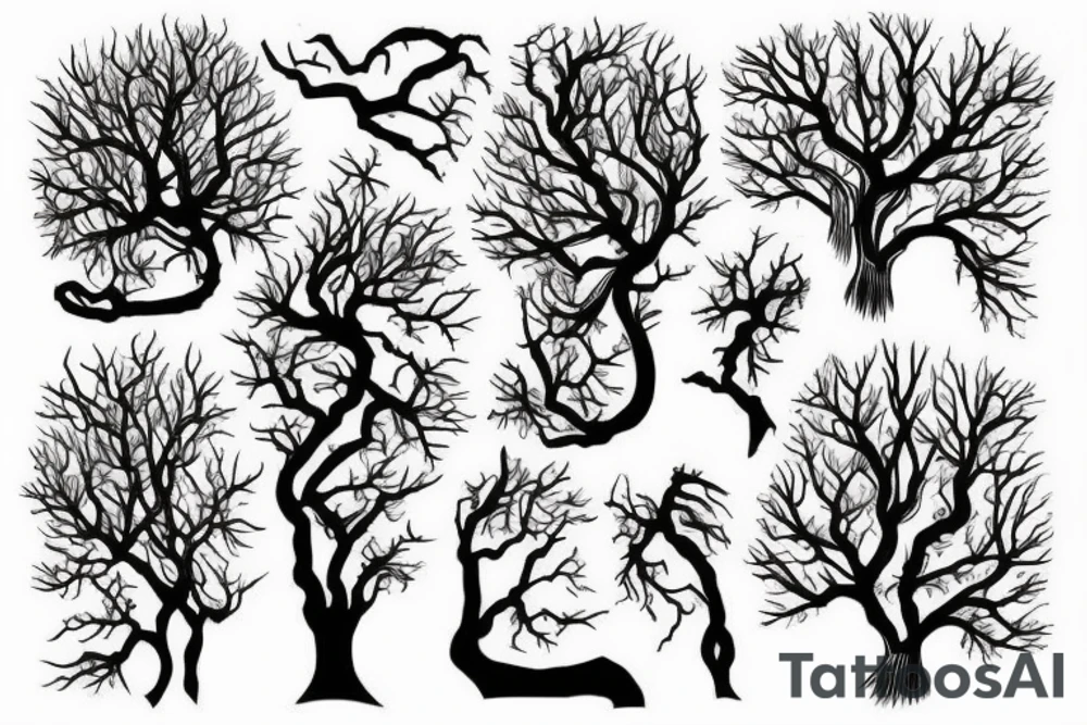 A river that fusion with roots of a tree tattoo idea