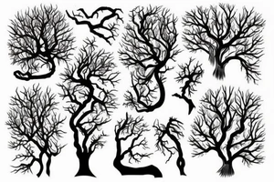 A river that fusion with roots of a tree tattoo idea
