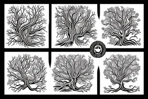 A river that fusion with roots of a tree tattoo idea