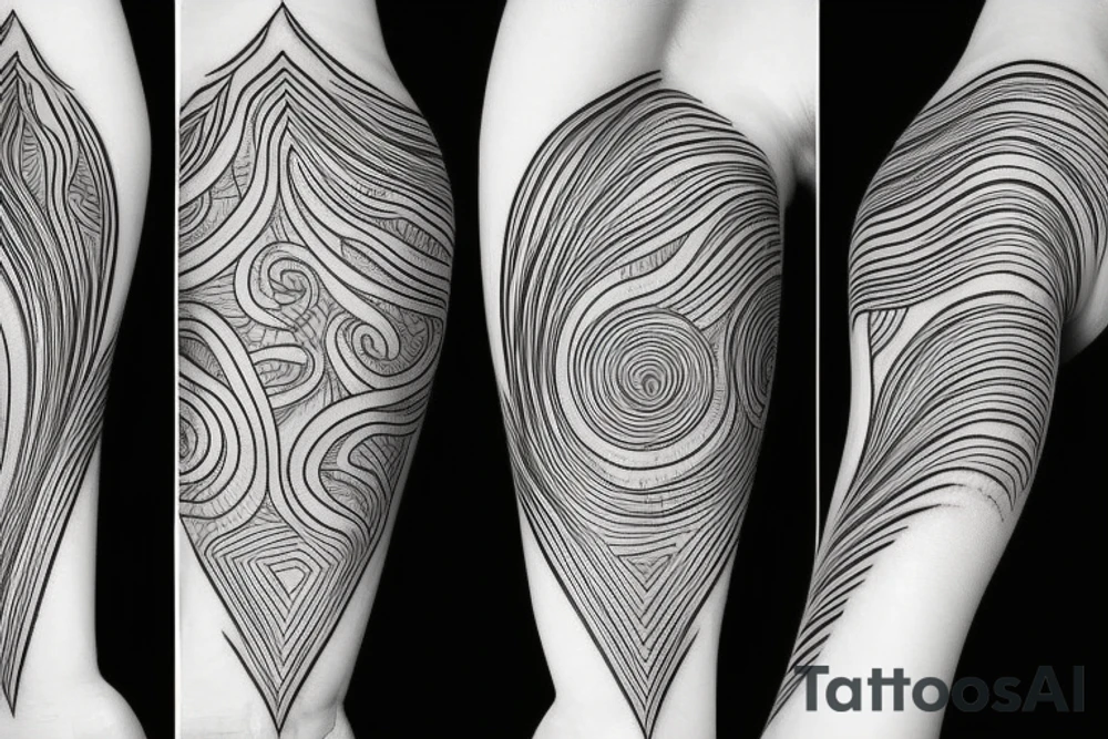 A river that fusion with roots of a tree tattoo idea