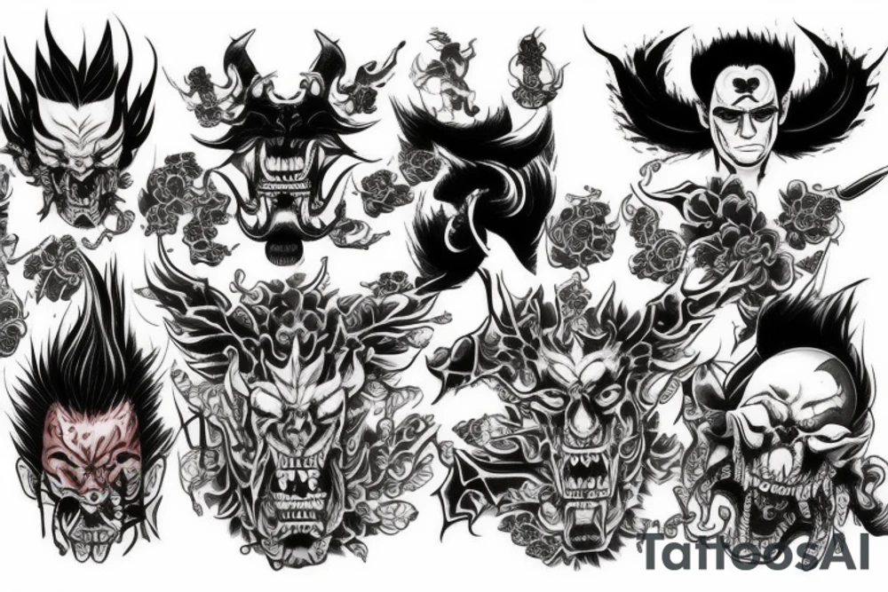 Full back yakuza demons tattoo idea