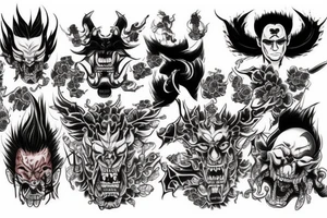 Full back yakuza demons tattoo idea