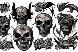 Demon and death tattoo idea