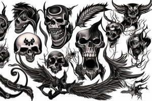 Demon and death tattoo idea