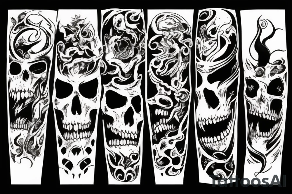 Demon and death tattoo idea