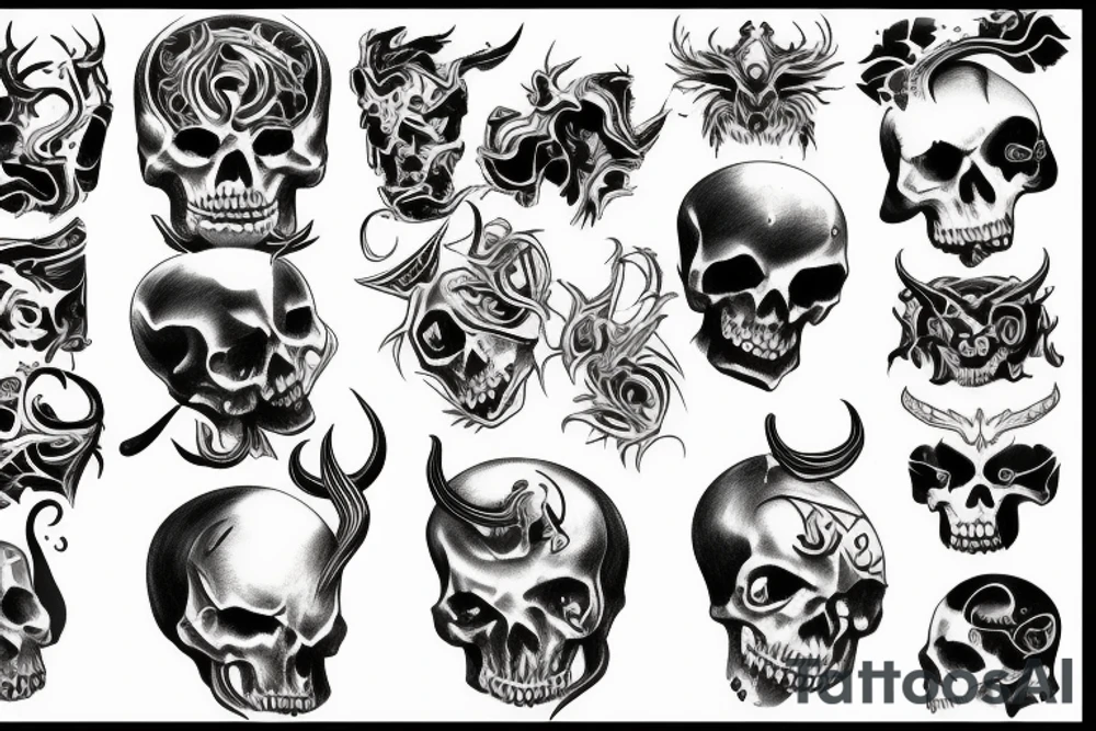 Demon and death tattoo idea