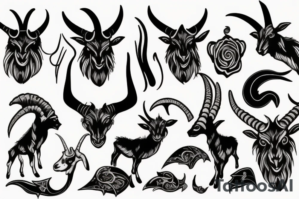 Demon goat tattoo idea
