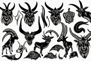 Demon goat tattoo idea