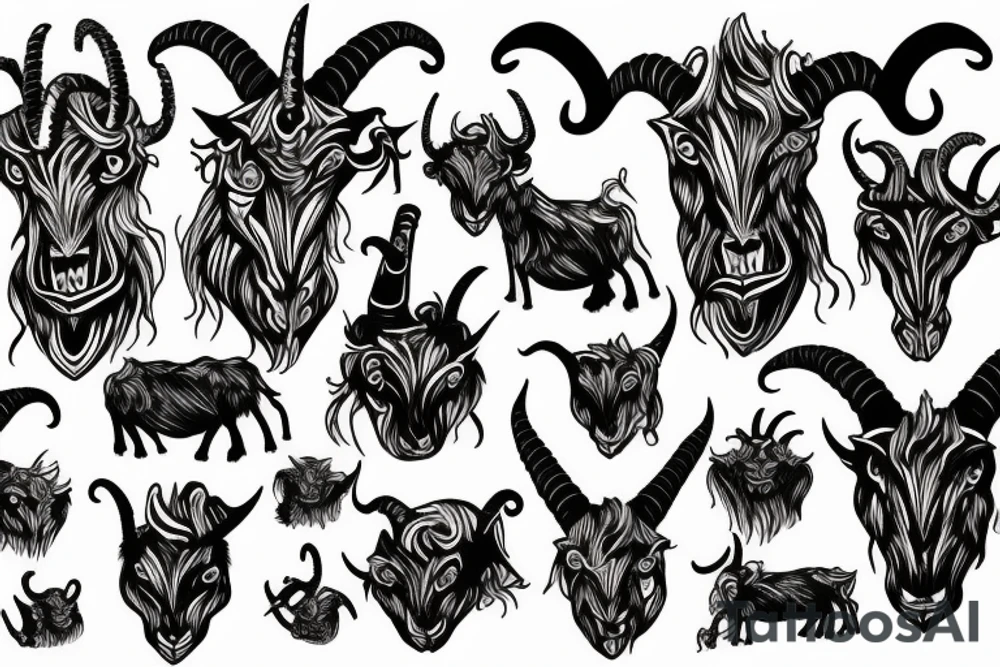 Demon goat tattoo idea