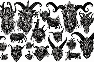 Demon goat tattoo idea