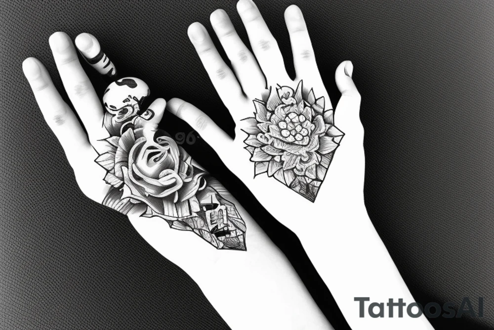 praying hands anime tattoo idea