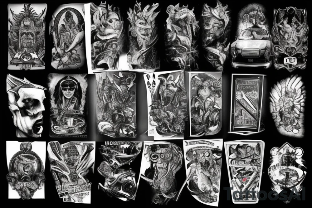 Motorcycle, poker ,god ,movies tattoo idea