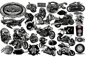 Motorcycle, poker ,god ,movies tattoo idea