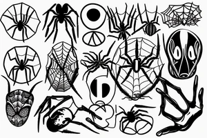 spider with a melting peace sign on its back tattoo idea