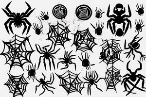 spider bloody peace sign tattoo idea