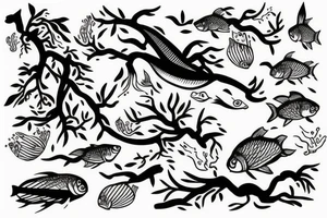 Fish climbing a tree tattoo idea