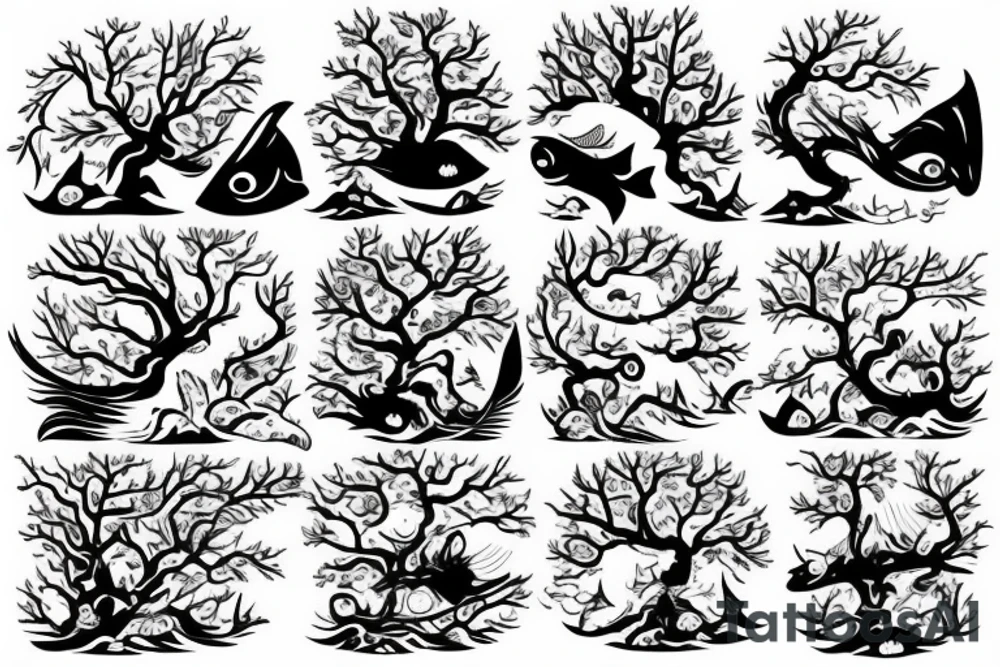 Fish climbing a tree tattoo idea