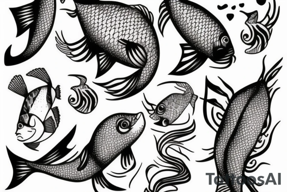 Fish climbing a tree tattoo idea