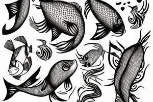 Fish climbing a tree tattoo idea