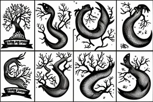 Fish climbing up a tree tattoo idea