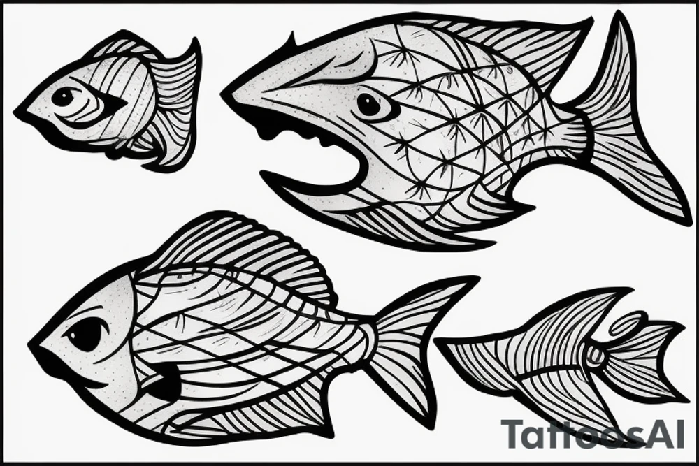 Fish climbing up a tree tattoo idea