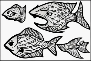 Fish climbing up a tree tattoo idea
