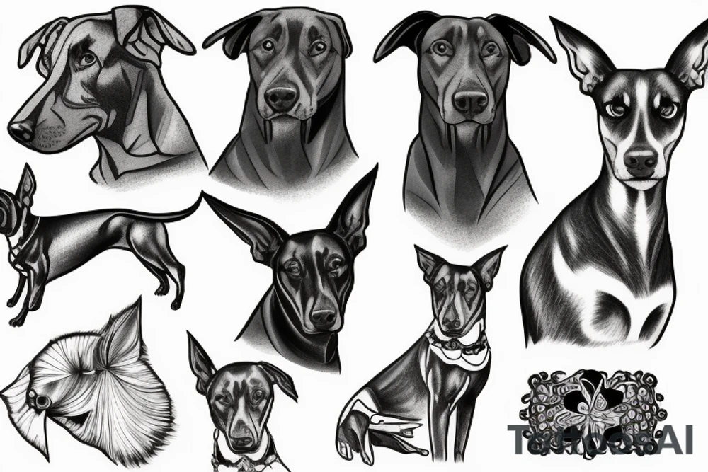 dobermann, black tattoo idea