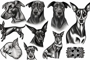 dobermann, black tattoo idea