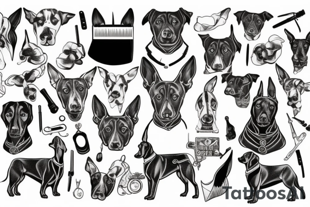 dobermann, black tattoo idea