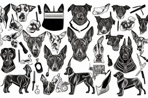 dobermann, black tattoo idea