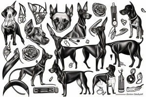 dobermann, black tattoo idea
