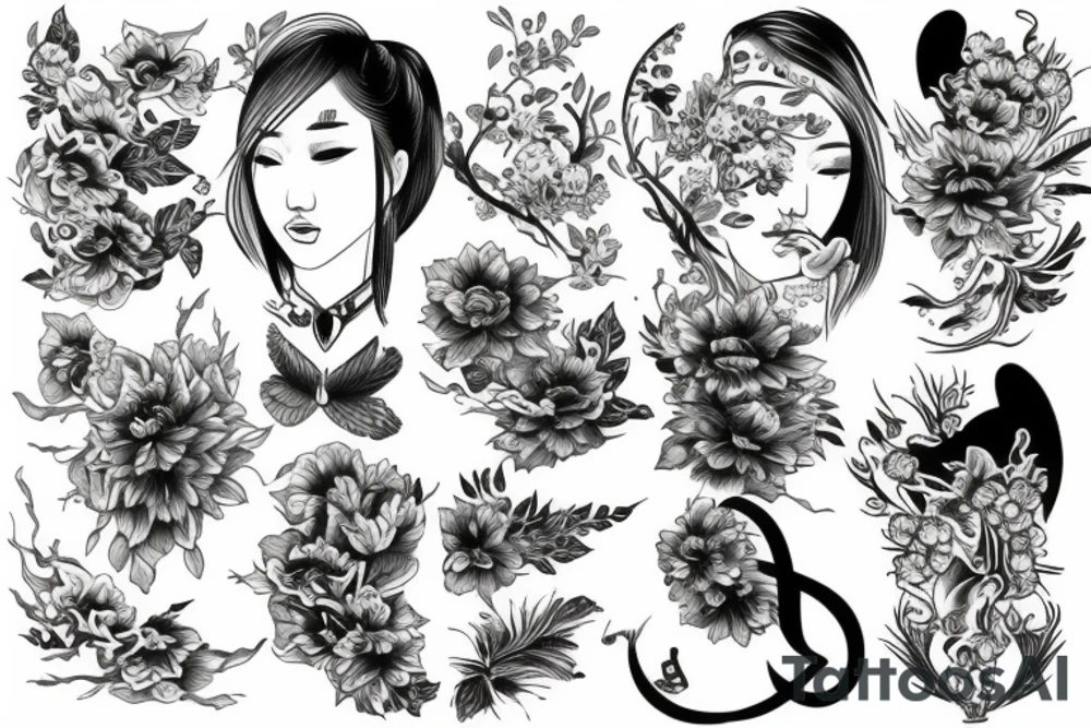 Asian powerful peaceful tattoo idea