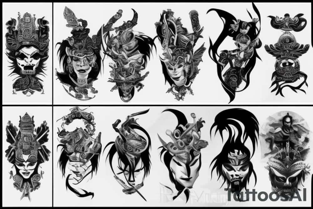 Asian powerful warrior tattoo idea