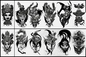 Asian powerful warrior tattoo idea