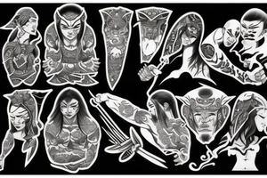 Asian powerful warrior tattoo idea