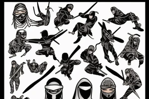 Hanged ninja 
down tattoo idea