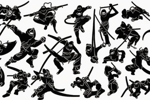 Hanged ninja 
down tattoo idea