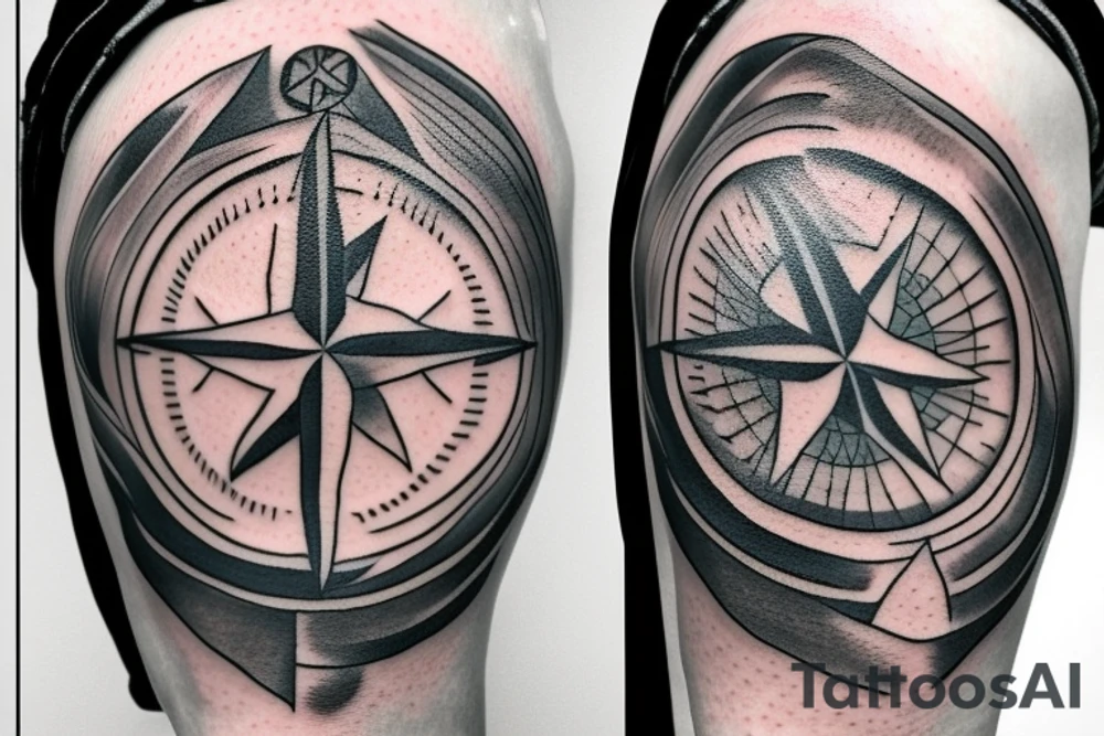 map
compass
anchor 
crow tattoo idea