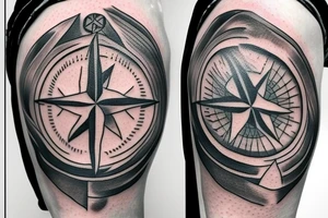 map
compass
anchor 
crow tattoo idea
