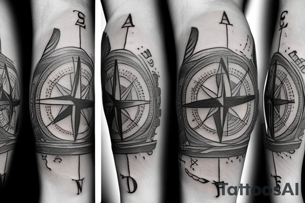 map
compass
anchor 
crow tattoo idea