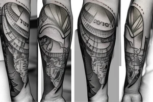 map
anchor 
crow tattoo idea