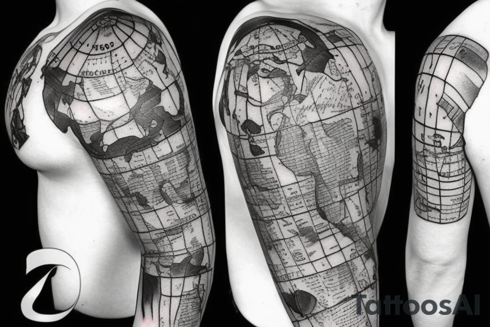 world map
anchor 
crow tattoo idea