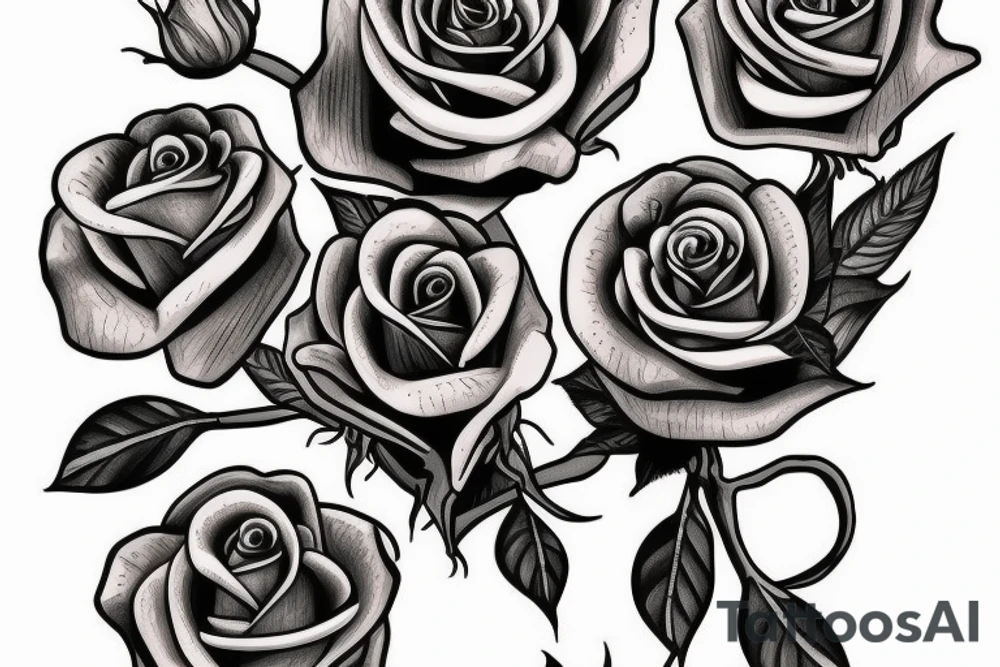 A skeleton hand holding a rose tattoo idea