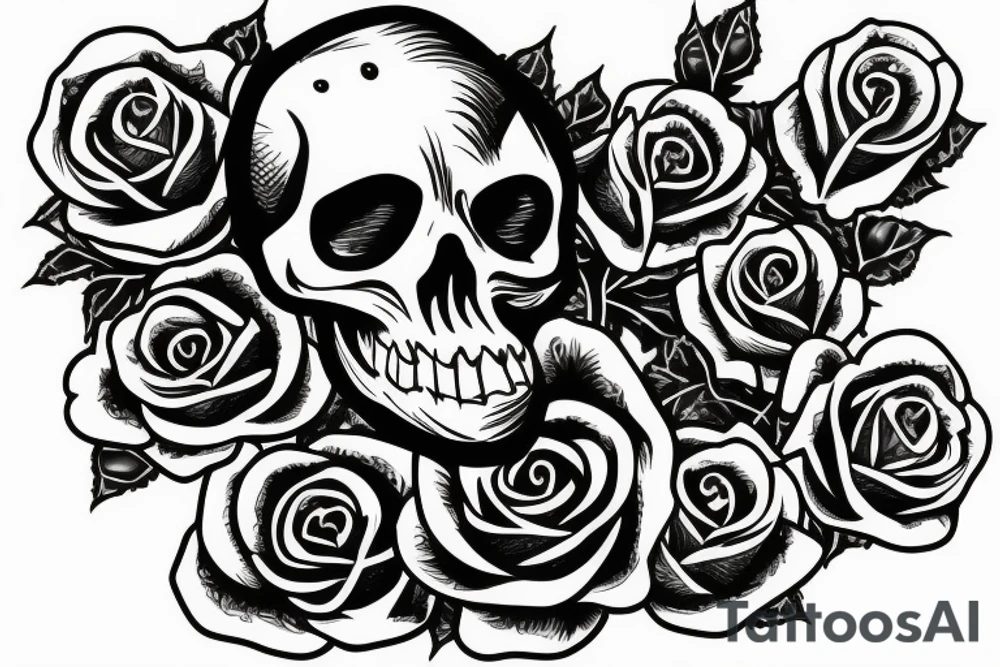 A skeleton hand holding a rose tattoo idea